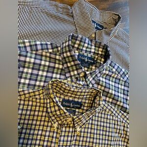 Lot of 3 Polo Ralph Lauren Blake Short Sleeve Shirts Plaid Button Up Mens Large